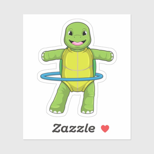 Turtle at Fitness with Fitness tires Sticker (Sheet)