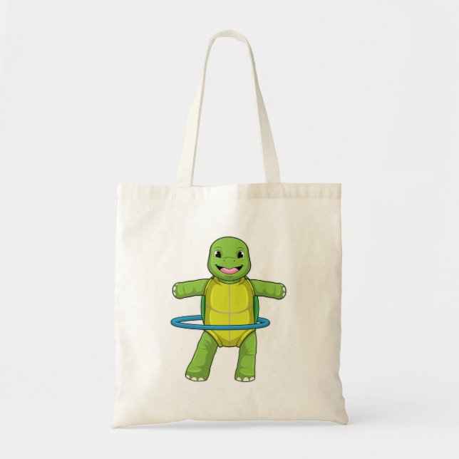 Turtle at Fitness with Fitness tires Tote Bag (Front)