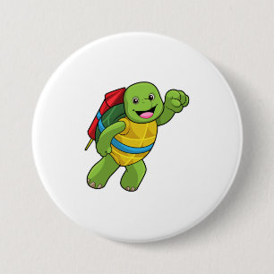 Turtle at Flying with Rocket Button