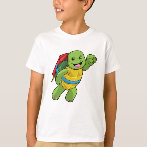 Turtle at Flying with Rocket T_Shirt
