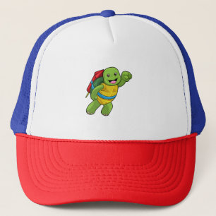 Turtle at Flying with Rocket Trucker Hat