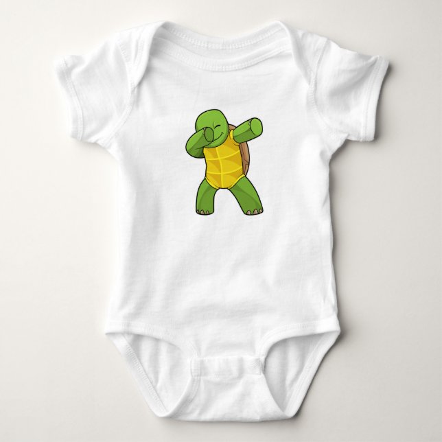 Turtle at Hip Hop Dance Dab Baby Bodysuit (Front)