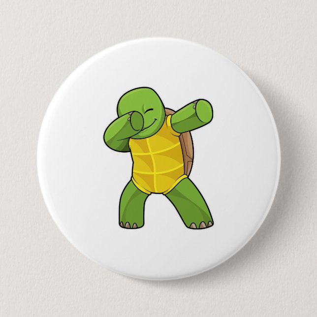 Turtle at Hip Hop Dance Dab Button (Front)