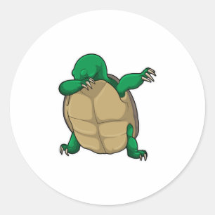 Turtle at Hip Hop Dance Dab Classic Round Sticker