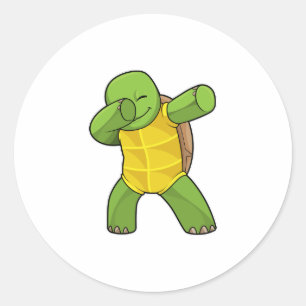 Turtle at Hip Hop Dance Dab Classic Round Sticker