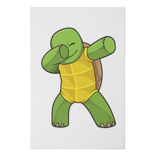 Turtle at Hip Hop Dance Dab Faux Canvas Print