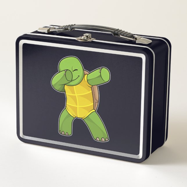 Turtle at Hip Hop Dance Dab Metal Lunch Box (Front)