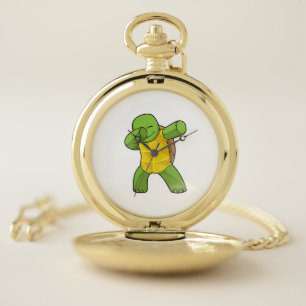 Turtle At Hip Hop Dance Dab Pocket Watch