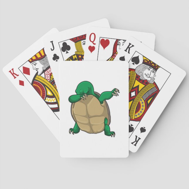 Turtle at Hip Hop Dance Dab Poker Cards (Back)
