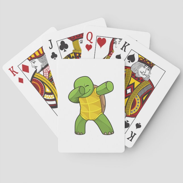Turtle at Hip Hop Dance Dab Poker Cards (Back)