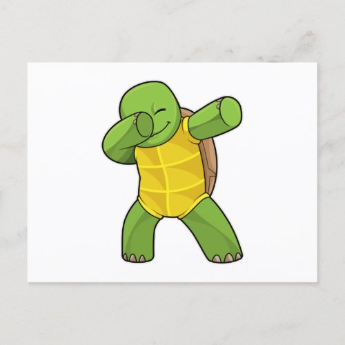 Turtle at Hip Hop Dance Dab Postcard