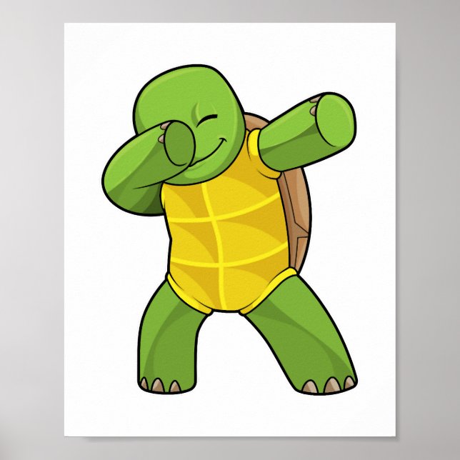 Turtle At Hip Hop Dance Dab Poster (Front)