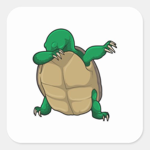 Turtle at Hip Hop Dance Dab Square Sticker