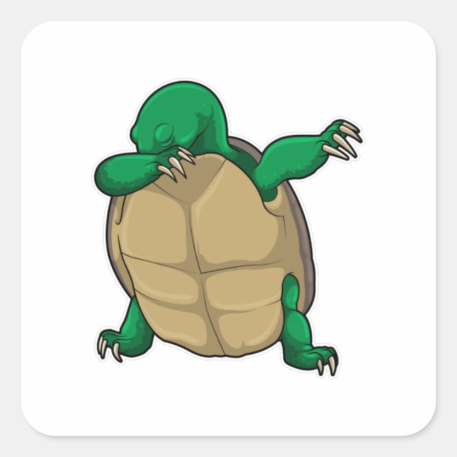 Turtle at Hip Hop Dance Dab Square Sticker (Front)