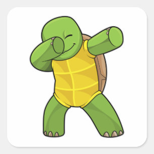 Turtle at Hip Hop Dance Dab Square Sticker