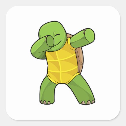 Turtle at Hip Hop Dance Dab Square Sticker