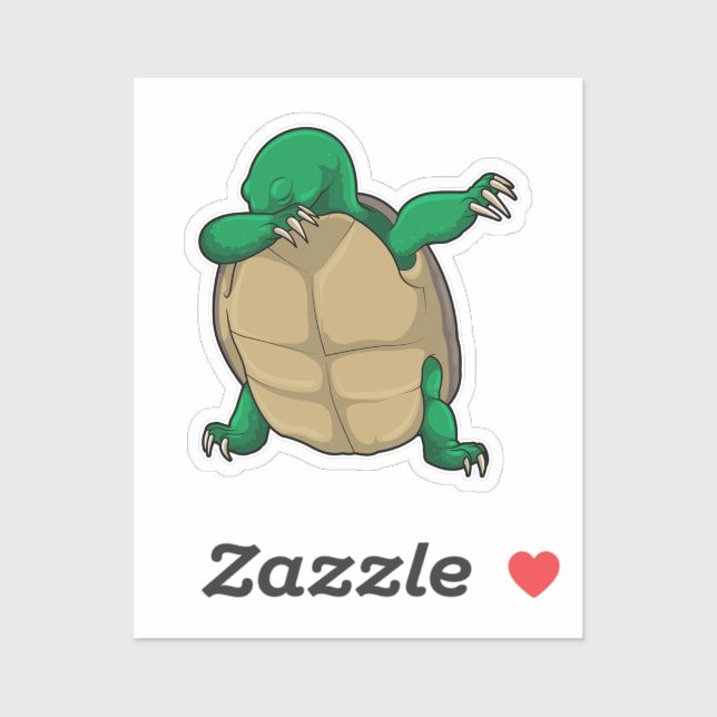 Turtle at Hip Hop Dance Dab Sticker (Sheet)