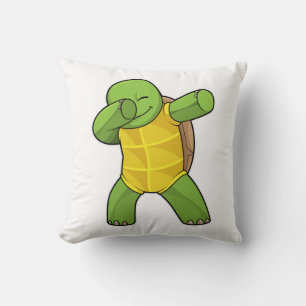 Turtle at Hip Hop Dance Dab Throw Pillow