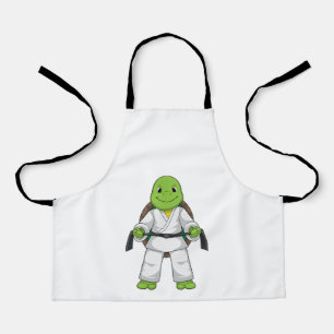 Turtle at Martial arts with black Belt Apron