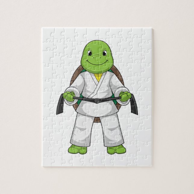 Turtle at Martial arts with black Belt Jigsaw Puzzle (Vertical)