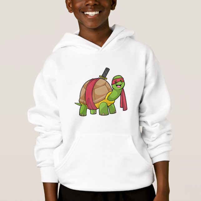 Turtle at Martial arts with Sword Hoodie (Front)