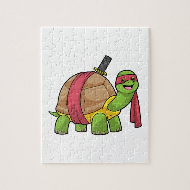 Turtle at Martial arts with Sword Jigsaw Puzzle (Vertical)