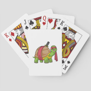 Turtle at Martial arts with Sword Poker Cards