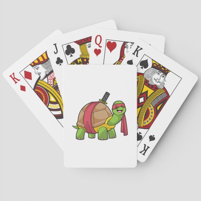 Turtle at Martial arts with Sword Poker Cards (Back)