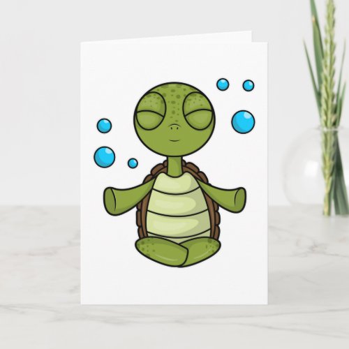 Turtle at Meditating in Sitting Card