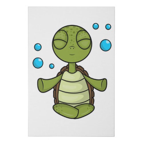 Turtle at Meditating in Sitting Faux Canvas Print