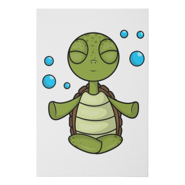 Turtle at Meditating in Sitting Faux Canvas Print (Front)