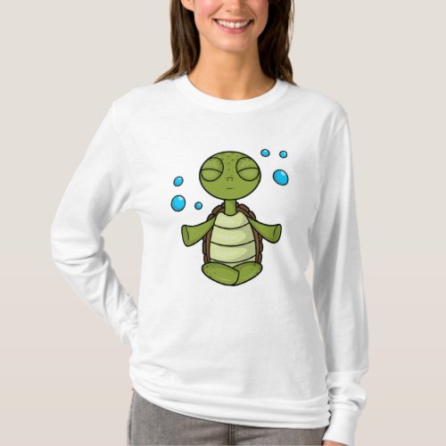 Turtle at Meditating in Sitting T_Shirt
