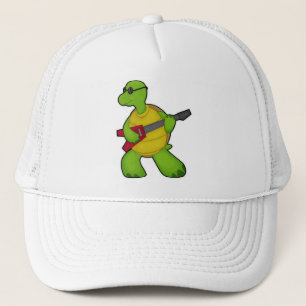 Turtle at Music with Guitar & Sunglasses Trucker Hat