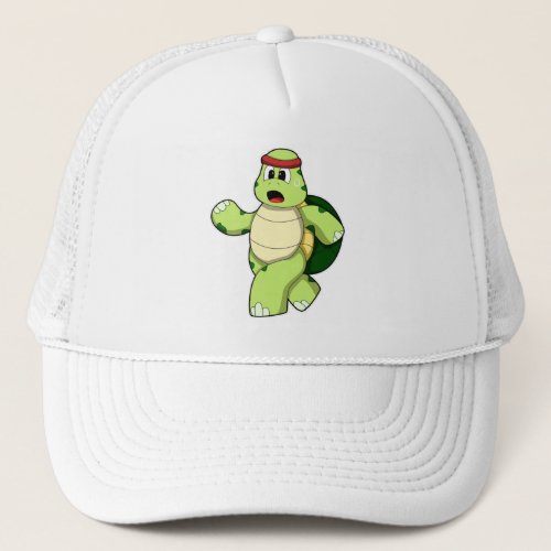 Turtle at Running with Headband Trucker Hat