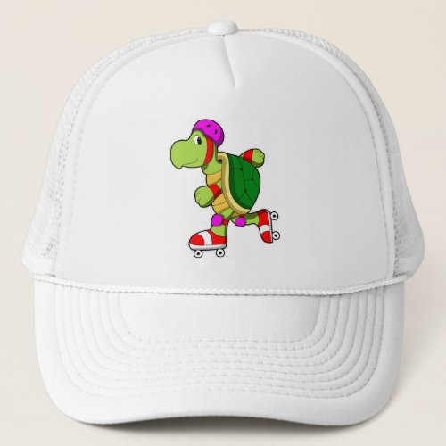 Turtle at skating with Inline skates Trucker Hat