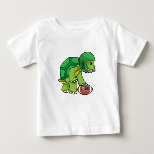 Turtle at Sports with Football  Helmet Baby T_Shirt