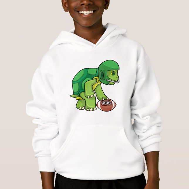 Turtle at Sports with Football & Helmet Hoodie (Front)