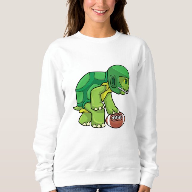 Turtle at Sports with Football & Helmet Sweatshirt (Front)