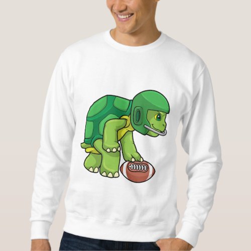 Turtle at Sports with Football  Helmet Sweatshirt