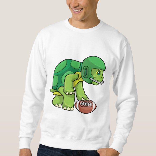 Turtle at Sports with Football & Helmet Sweatshirt (Front)