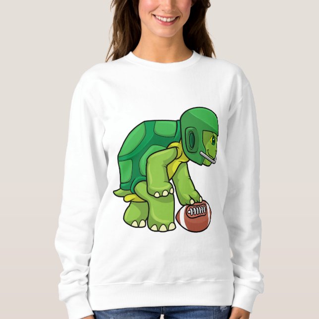 Turtle at Sports with Football & Helmet Sweatshirt (Front)