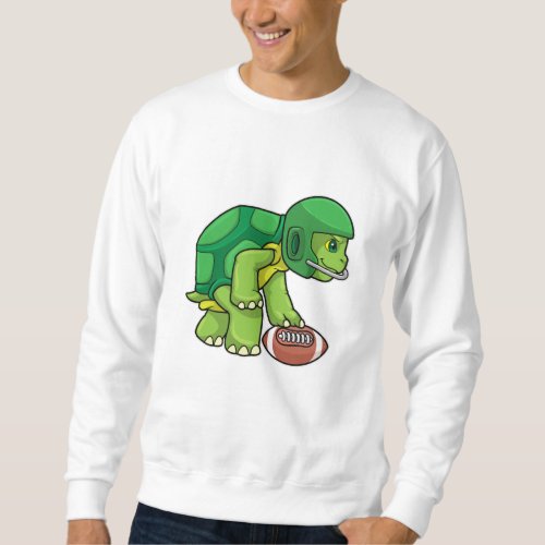 Turtle at Sports with Football  Helmet Sweatshirt