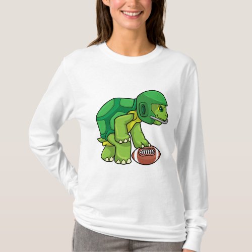 Turtle at Sports with Football  Helmet T_Shirt