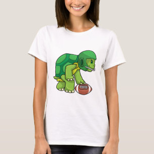 Turtle at Sports with Football & Helmet T-Shirt