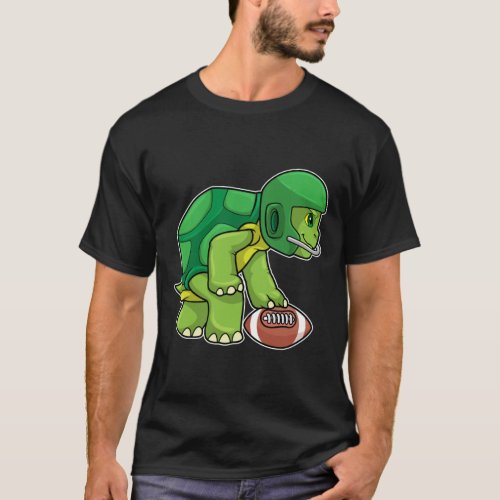 Turtle at Sports with Football  Helmet T_Shirt