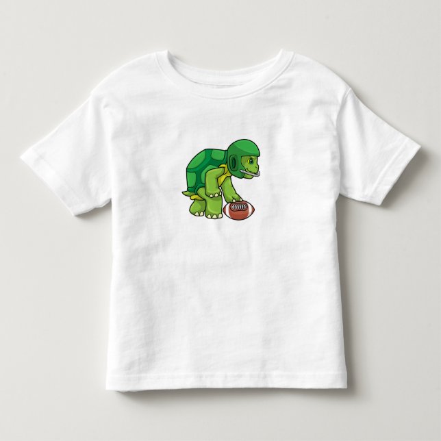 Turtle at Sports with Football & Helmet Toddler T-shirt (Front)