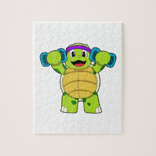 Turtle at Strength training & Dumbbells Jigsaw Puzzle
