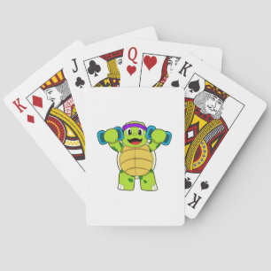 Turtle at Strength training & Dumbbells Poker Cards