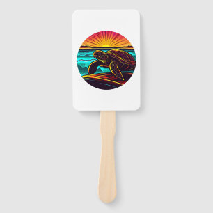 Turtle at Sunset, Inspiring Nature Design Hand Fan
