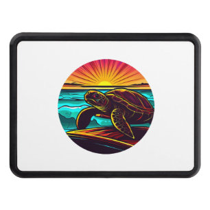Turtle at Sunset, Inspiring Nature Design Hitch Cover